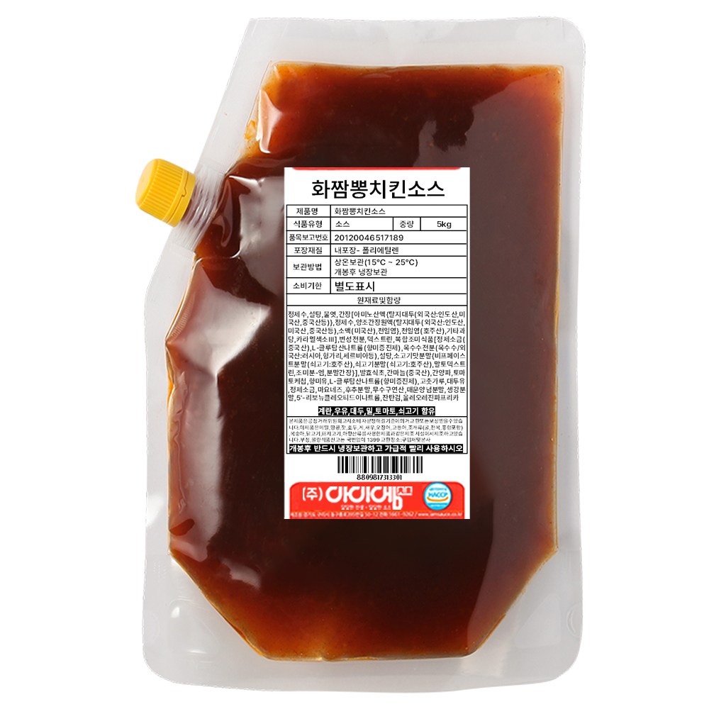 아이엠소스 화짬뽕치킨소스 양념 대용량 업소용, 5kg, 1개 33,000원