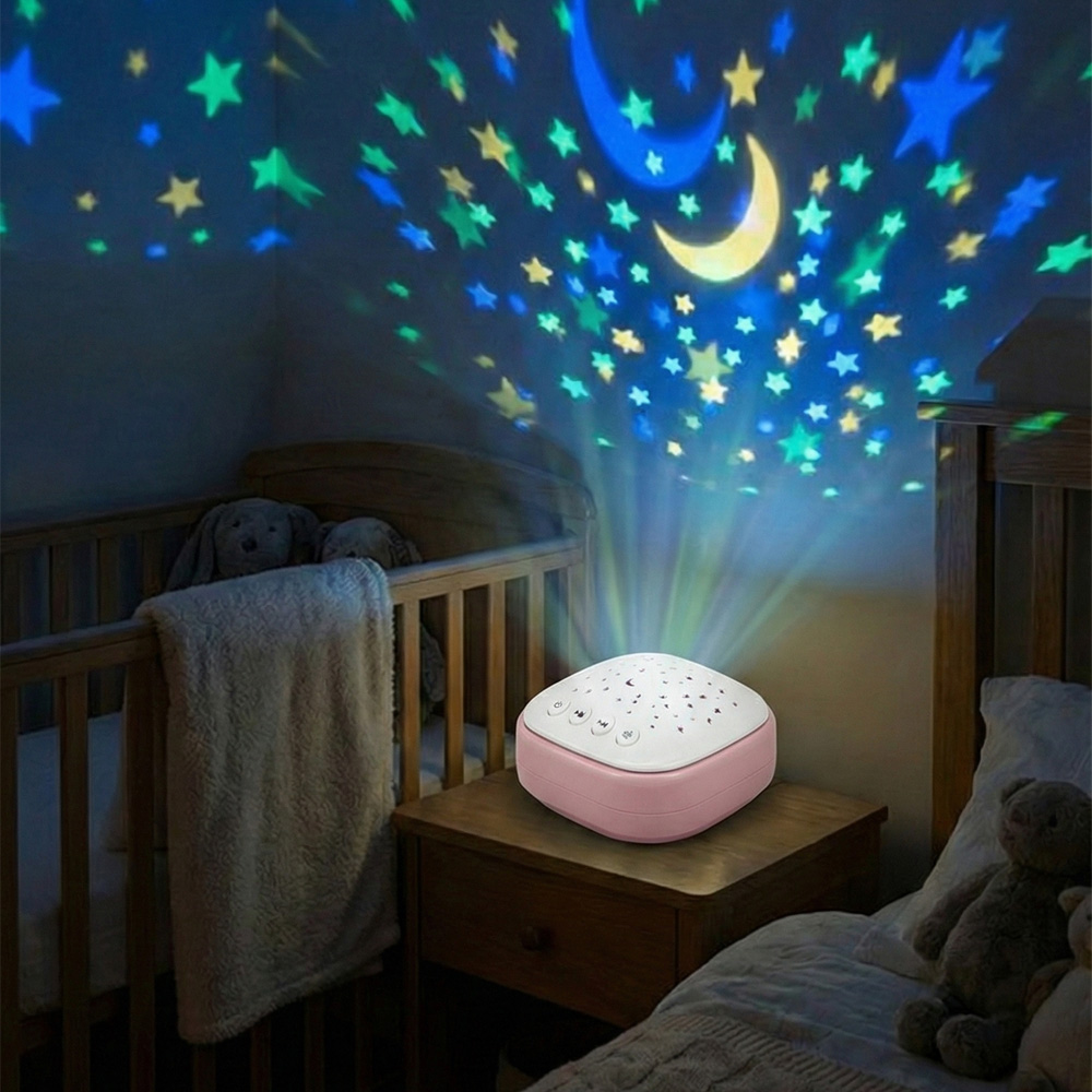 사는잼 LED 휴대용 별빛 백색 소음기 무드등, 핑크 15,900원