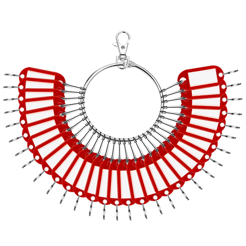 (고리형 네임텍 1호 30구) 가방네임택 캐리어이름표 열쇠고리이름텍, 1세트, 레드 12,000원