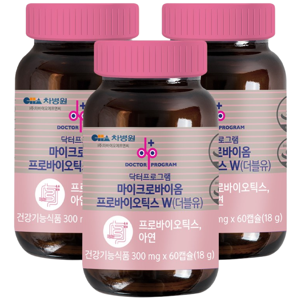 차바이오 마이크로바이옴 프로바이오틱스 W 여성 질유래 특허 유산균, 3개, 60정 29,920원