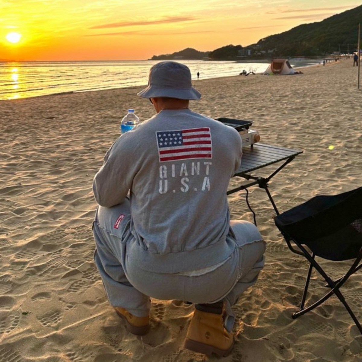 USA 크롭 맨투맨 셋업 115,000원