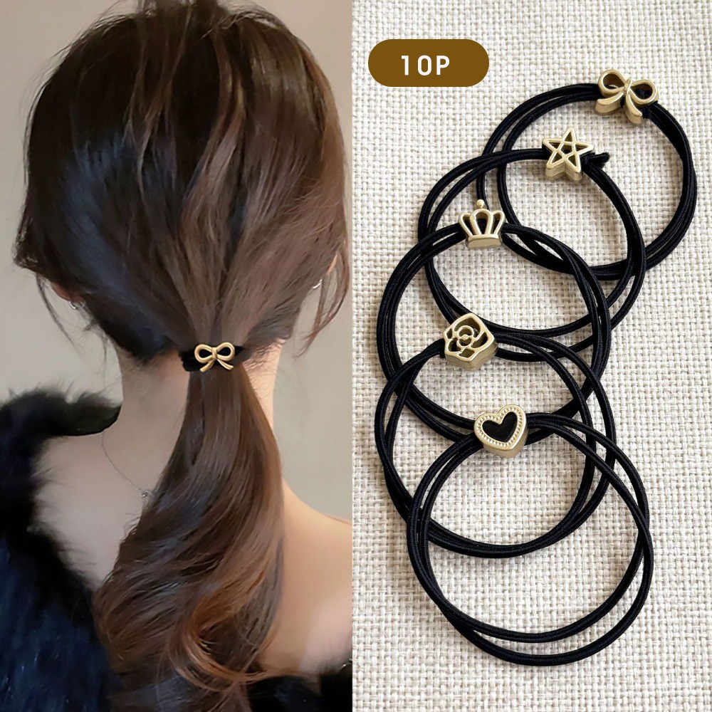 심플 메탈 포니테일 자국 안남는 머리끈 10p 7,590원