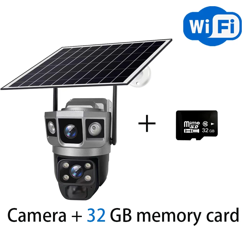 듀얼 렌즈 3 스크린 WIFI 태양 광 카메라 12MP 10X 줌 CCTV 야외 자동 추적 휴머노이드 감지 지원 PTZ IP66 65,300원