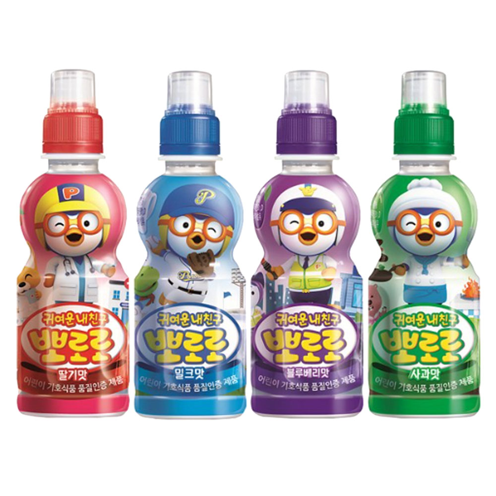 팔도 뽀로로음료수 4가지맛 혼합구성(블루베리6+사과6+딸기6+밀크6 총24개), 9세트, 235ml 224,100원