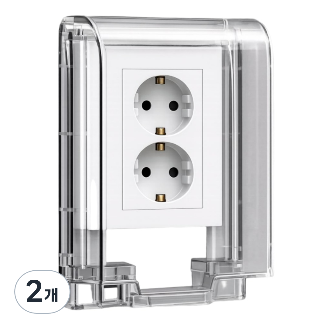 라이프툴스 방수 콘센트커버 안전덮개 잠금기능, 화이트투명, 2개 11,490원