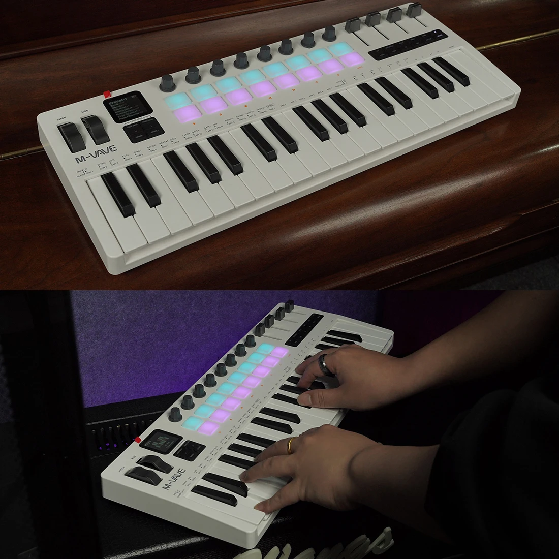 쿠쿠스토어 M-VAVE SMK-37 프로 37키 MIDI 컨트롤러 휴대 내장형 신디사이저 키보드 디지털 1 RGB 패드 8 150,100원