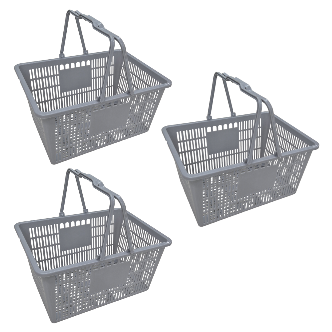 나코 플라스틱 쇼핑바구니 손잡이 편의점 마트 시장 쇼핑 매장 장바구니, 특대(회색), 3개 14,500원