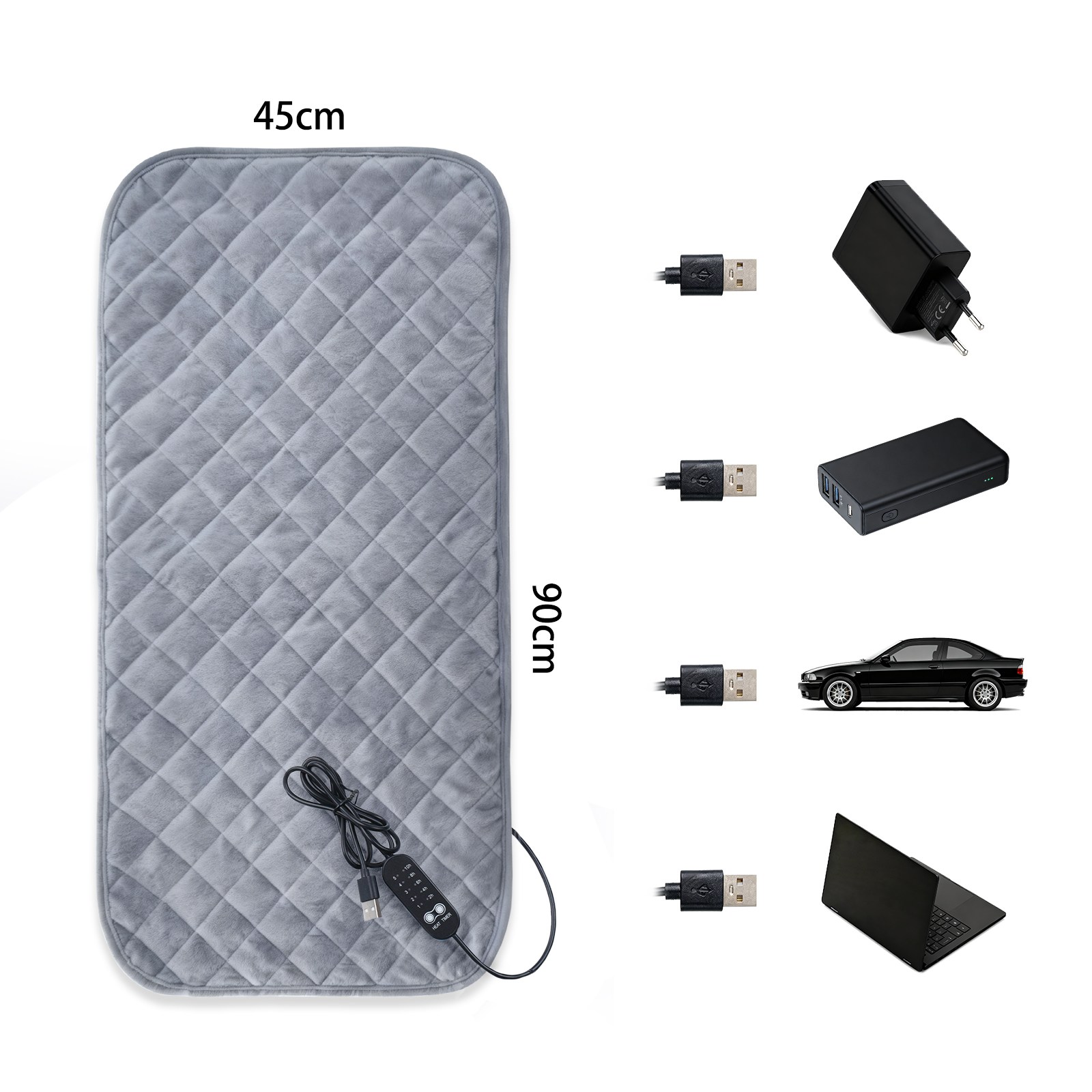 Maxinsk 다용도 5V  USB 극세사 전기방석 의자 쇼파 차박 캠핑 휴대용 온열매트 17,280원