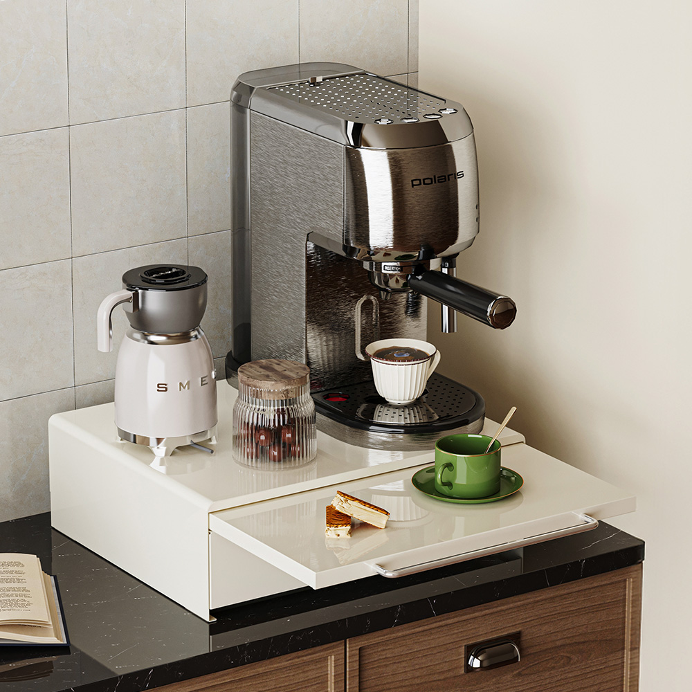 21세기트랜드 뉴페르 커피머신 철제 슬라이드 선반 일반형, 화이트, 1개 55,900원