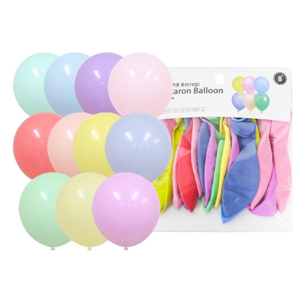 파티클럽 30cm 마카롱 풍선 혼합 18입 2,900원