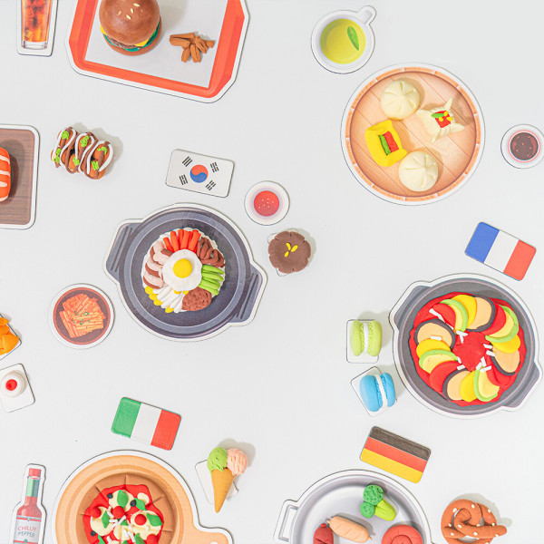 클레이 세계 음식 자석, 중국 3,000원