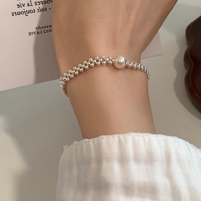 925 실버 진주볼 포인트 실버볼 체인 은팔찌 17,800원