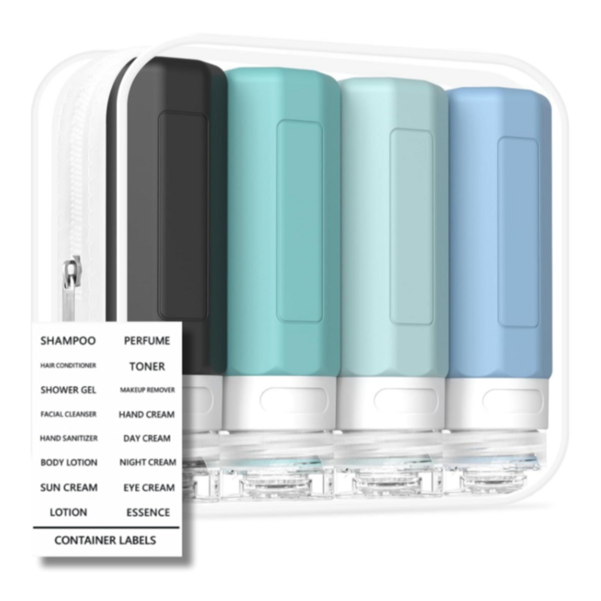 노벨띵즈 새지않는 휴대간편 수영장 운동용 여행용 실리콘 공병 90ml 4P, 1세트, 혼합색상 13,400원