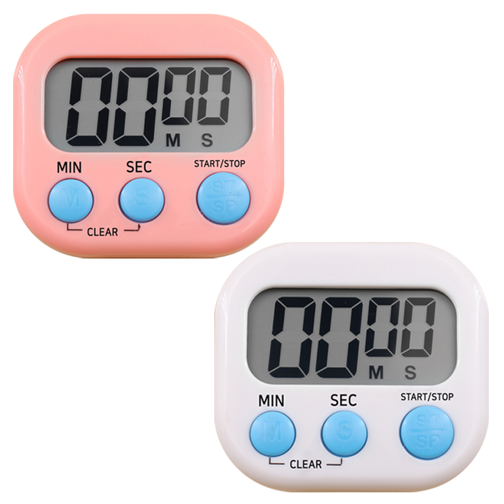 알람벨 타임벨 디지털 타이머 베이킹 쿠킹 요리 음식 스톱워치 알람 공부벨 시험지풀이, 1세트, 핑크 6,000원