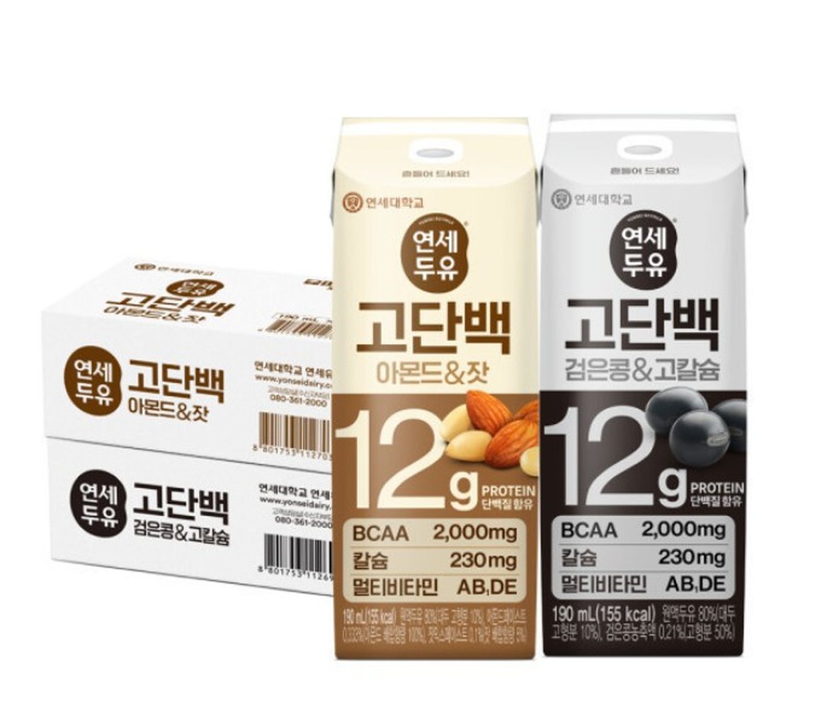 연세두유 고단백 아몬드잣두유 24팩+ 고단백 검은콩고칼슘두유 24팩 (총48팩) 37,040원