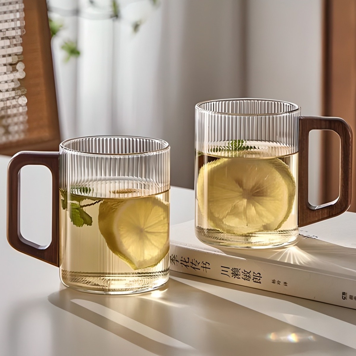 북대사글라스 홈카페 내열유리 우드 머그컵, 2개, 300ml 18,000원