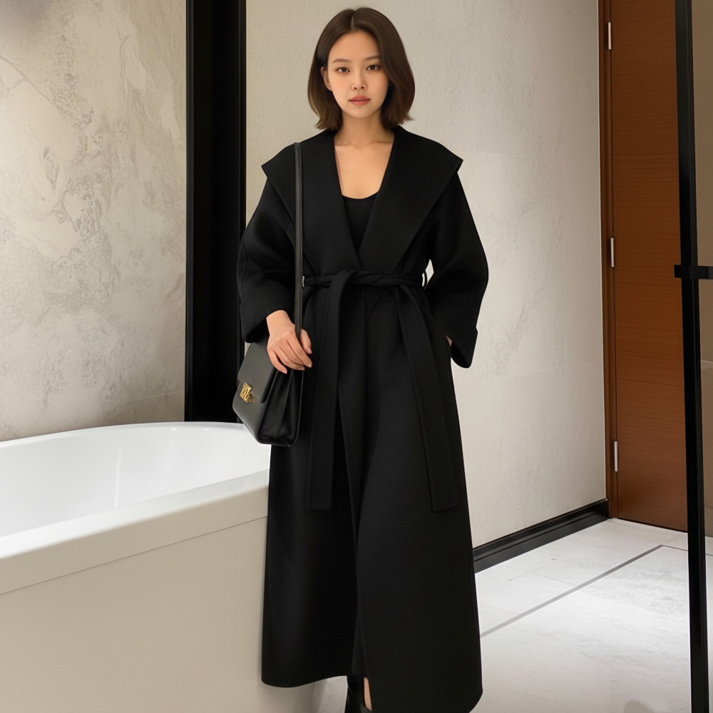 유니크코코 울100 핸드메이드 빅카라 롱 울 코트 ot5800 118,000원