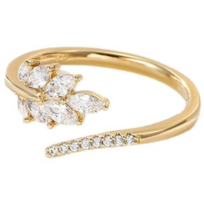 NXNA S925 도금 14K 골드잎 오픈링 여인스룩 시크 링 CZW-JZ009 CZW-JZ009 87,500원