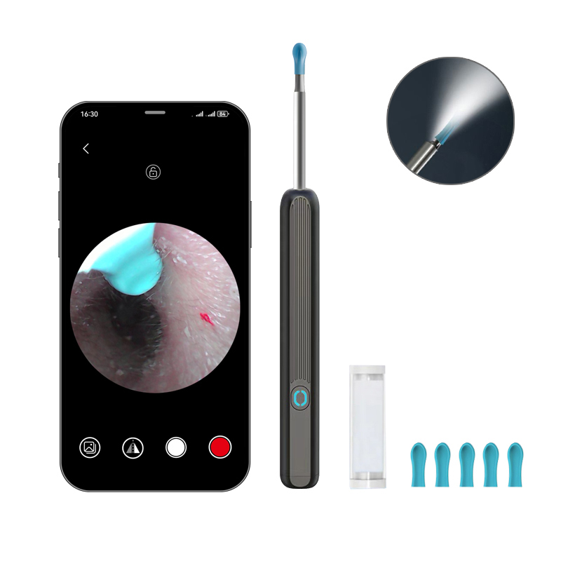 MountainWter 스마트폰 LED 내시경 귀이개 귀후비개  500W고화질카메라귀이개  LED 조명 소프트헤드 Type-C충전 9,500원