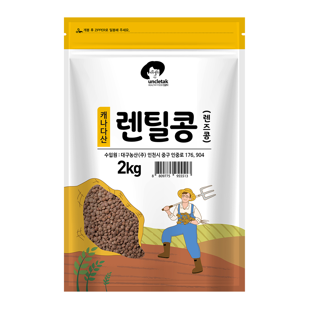 엉클탁 렌틸콩 렌즈콩, 2kg, 1개 5,980원