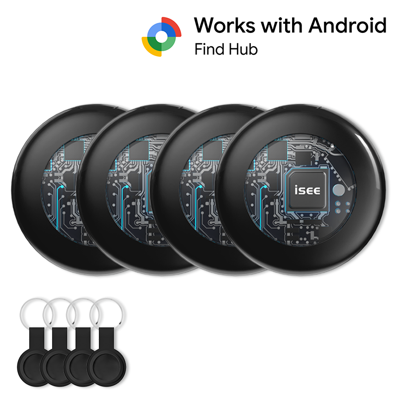 아이시(isee) 안드로이드 갤럭시 전용 스마트태그 위치추적기 미아방지 분실방지 위치추적, 블랙(안드로이드), 4개 40,000원