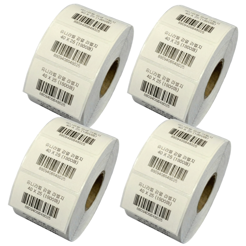 감열라벨지 가로4cm 세로2.5cm 1800매, 4롤 12,000원