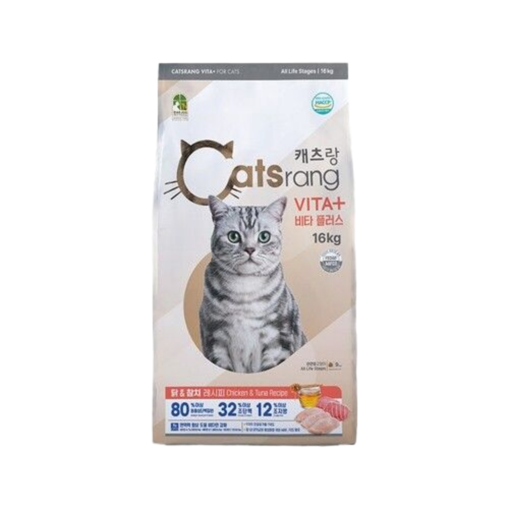 캐츠랑 비타플러스 전연령 고양이 사료 건식, 1포, 16kg, 닭+참치 59,400원