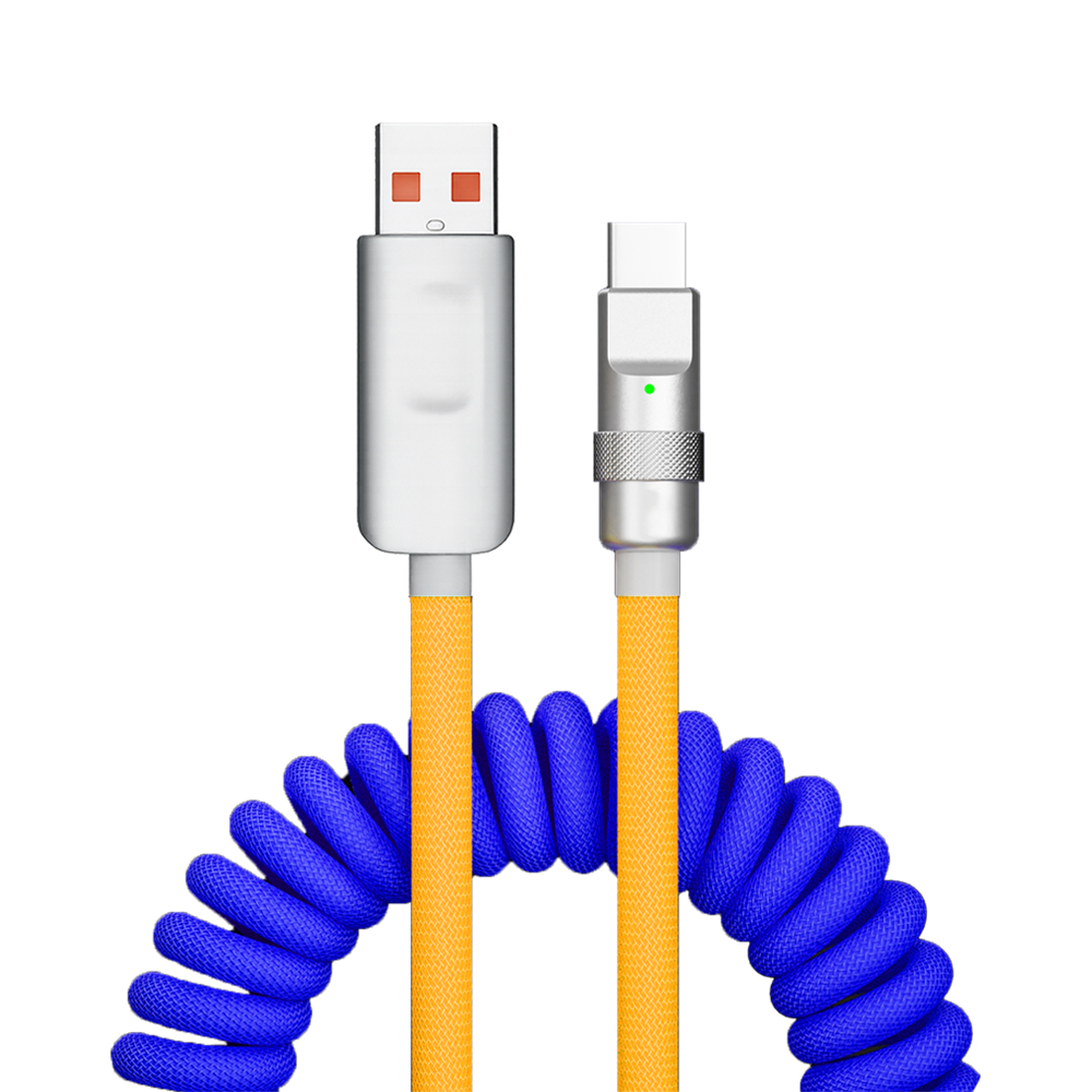 C타입 A to C 고속 충전 스프링 케이블 카플레이 데이터 전송 지원, 이케 A to C타입(블루/옐로우), 1개, 100cm 8,750원