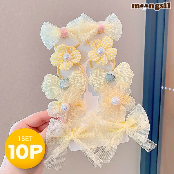 몽실이 쉬폰리본 밴드+헤어핀 10P 8,900원