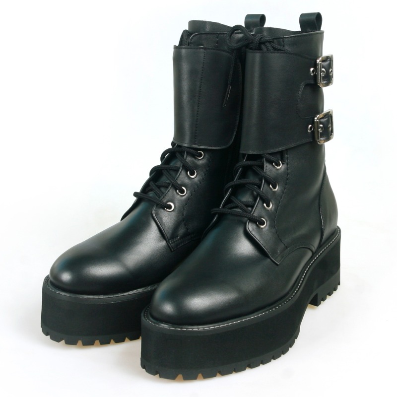 HJ-47-02-1 블랙 바이크부츠 앞굽4cm 높은 뒷굽6cm 높은 남자부츠 국내제작 천연소가죽 290,000원