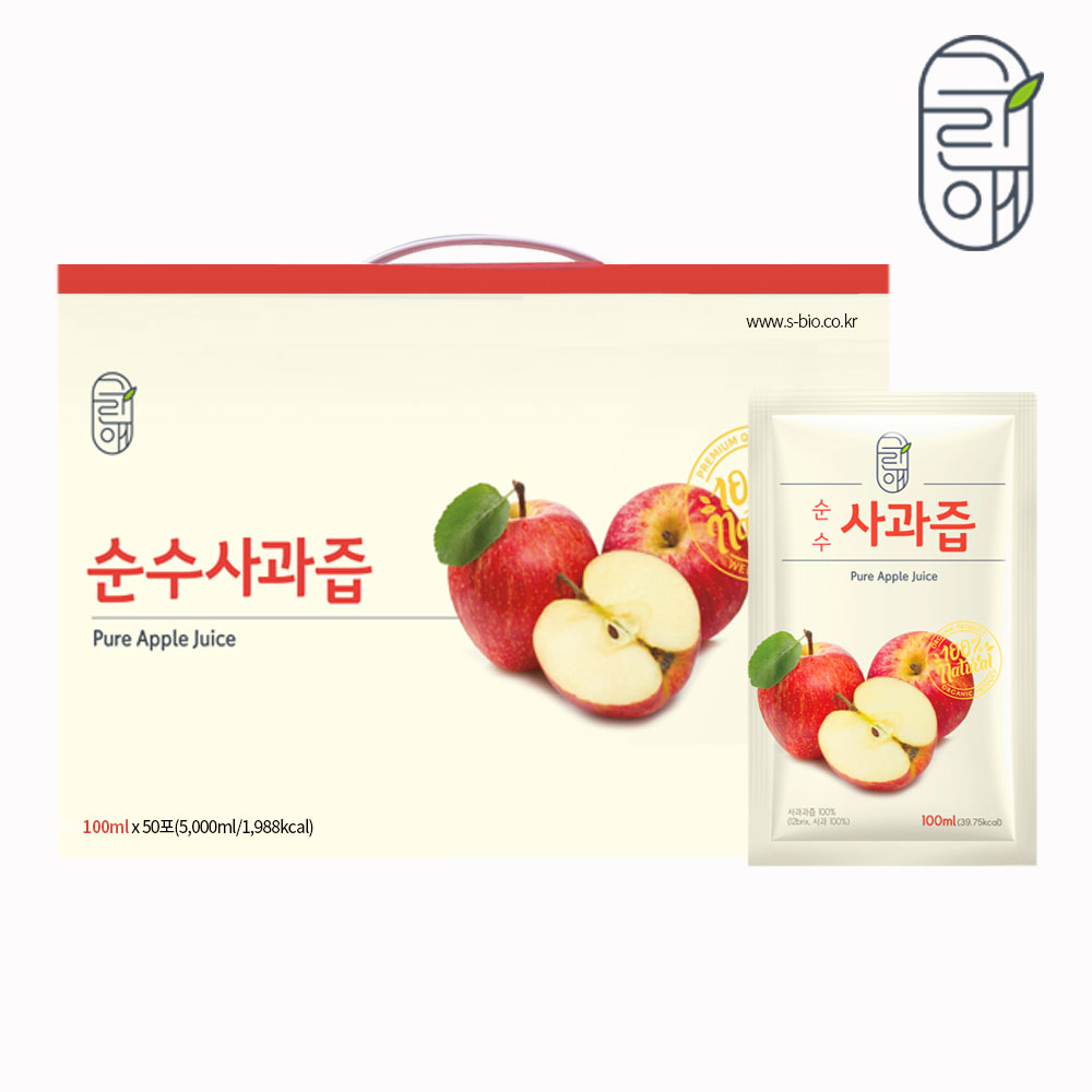 그린애 순수사과즙 100ml 50팩 1박스 NFC착즙주스, 5L, 1개 28,900원