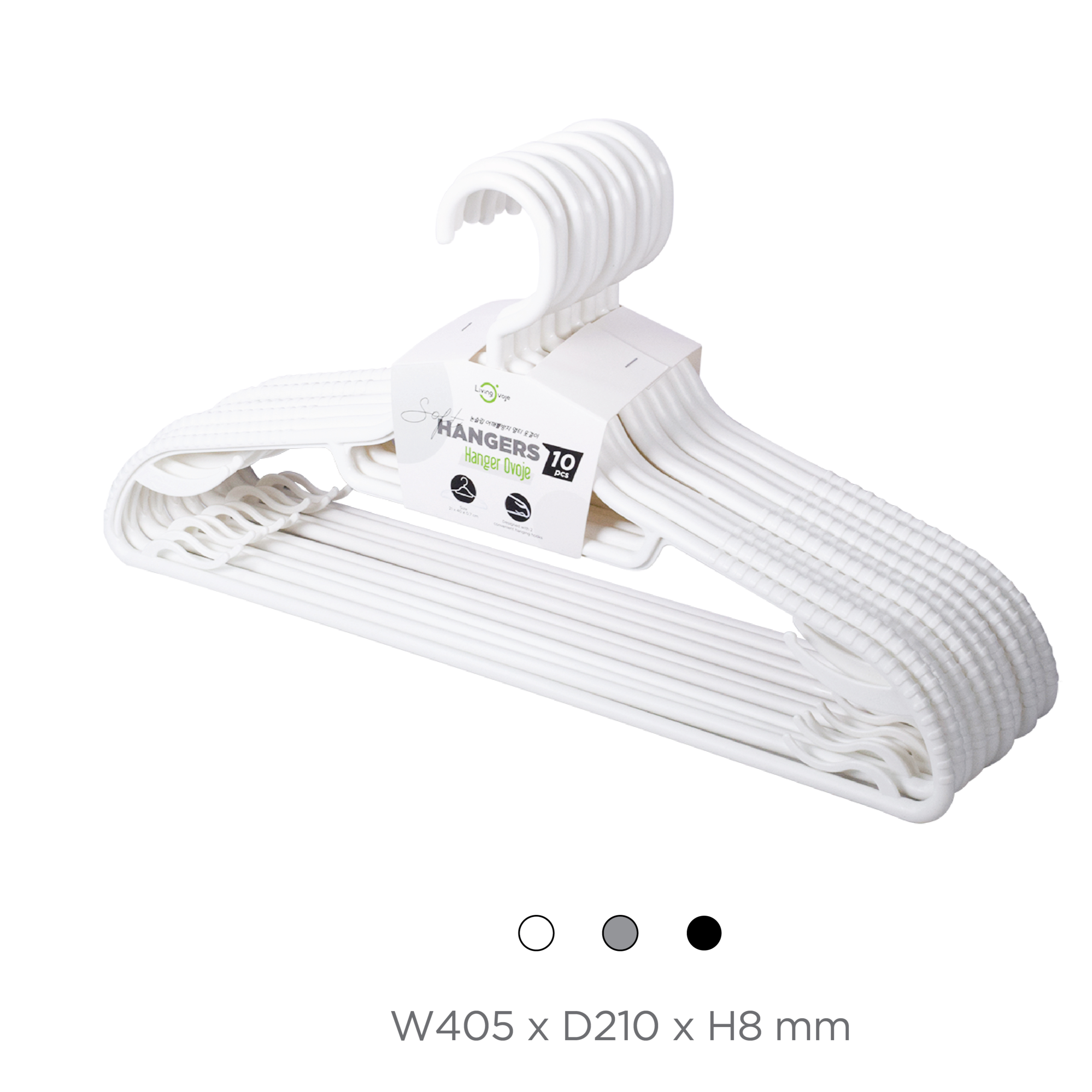 리빙오보제 소프트 옷걸이, 100개, 화이트 22,900원