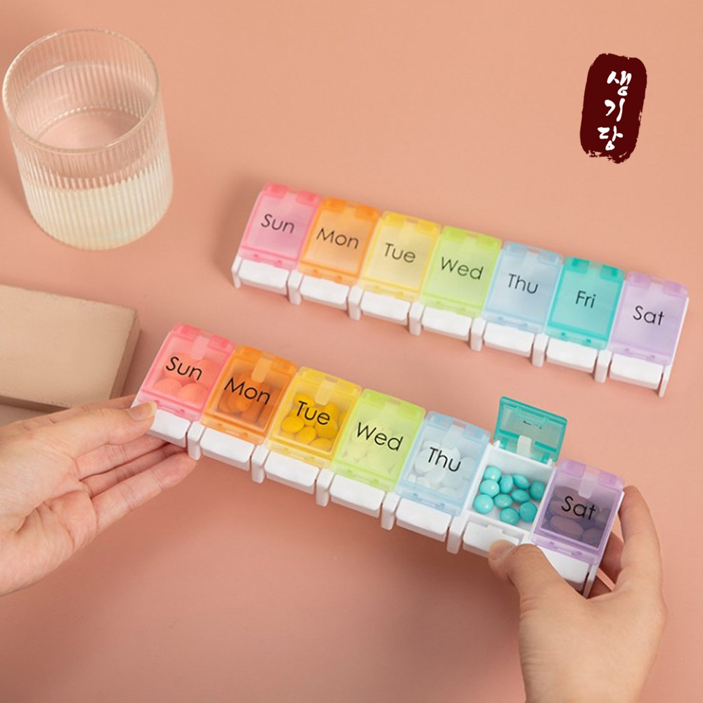 생기당 원터치 7일 알약케이스 일주일 알약통 1+1특가, 1세트 6,500원