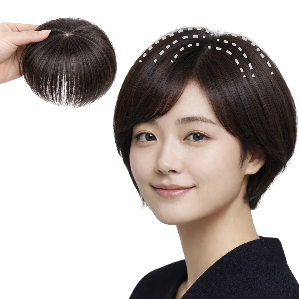 메이빈 티 안나는 정수리 헤어피스 100% 인모 수제 부분가발, 1개, 내츄럴레드브라운 29,900원