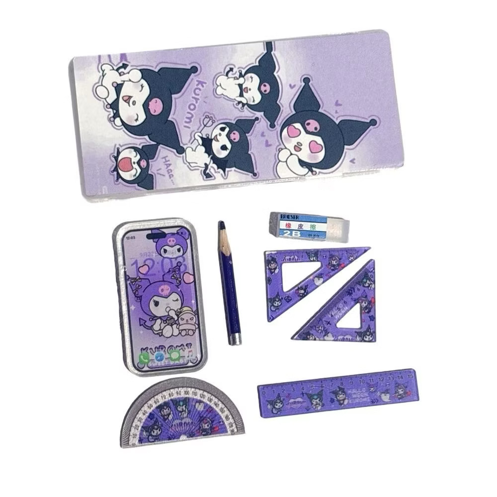 역할놀이 미니 문구함 모델 인형 액세서리 필통 지우개 자 펜, 1개, 쿠로미 9,200원