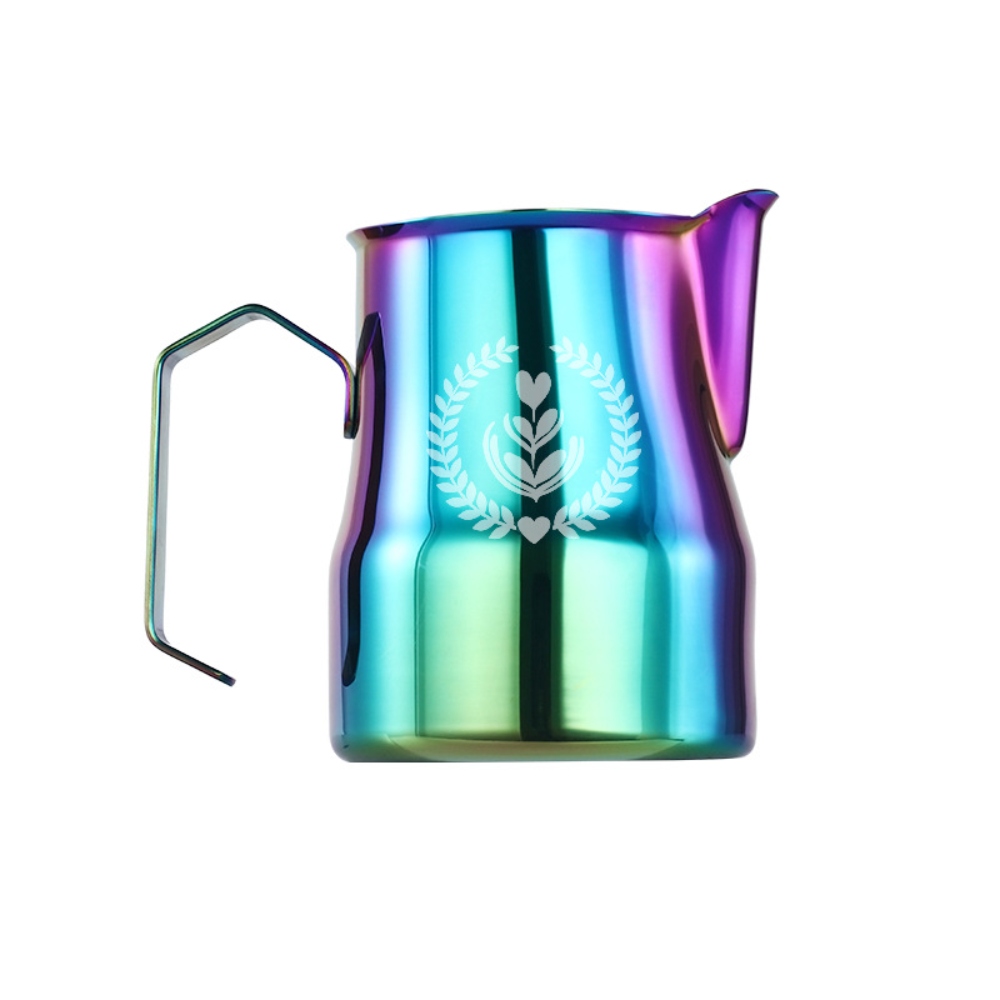 오로라 색상 바리스타 라떼 스팀피쳐 저그 에스프레소 밀크 아트 거품 주전자 피처, 1개 26,500원