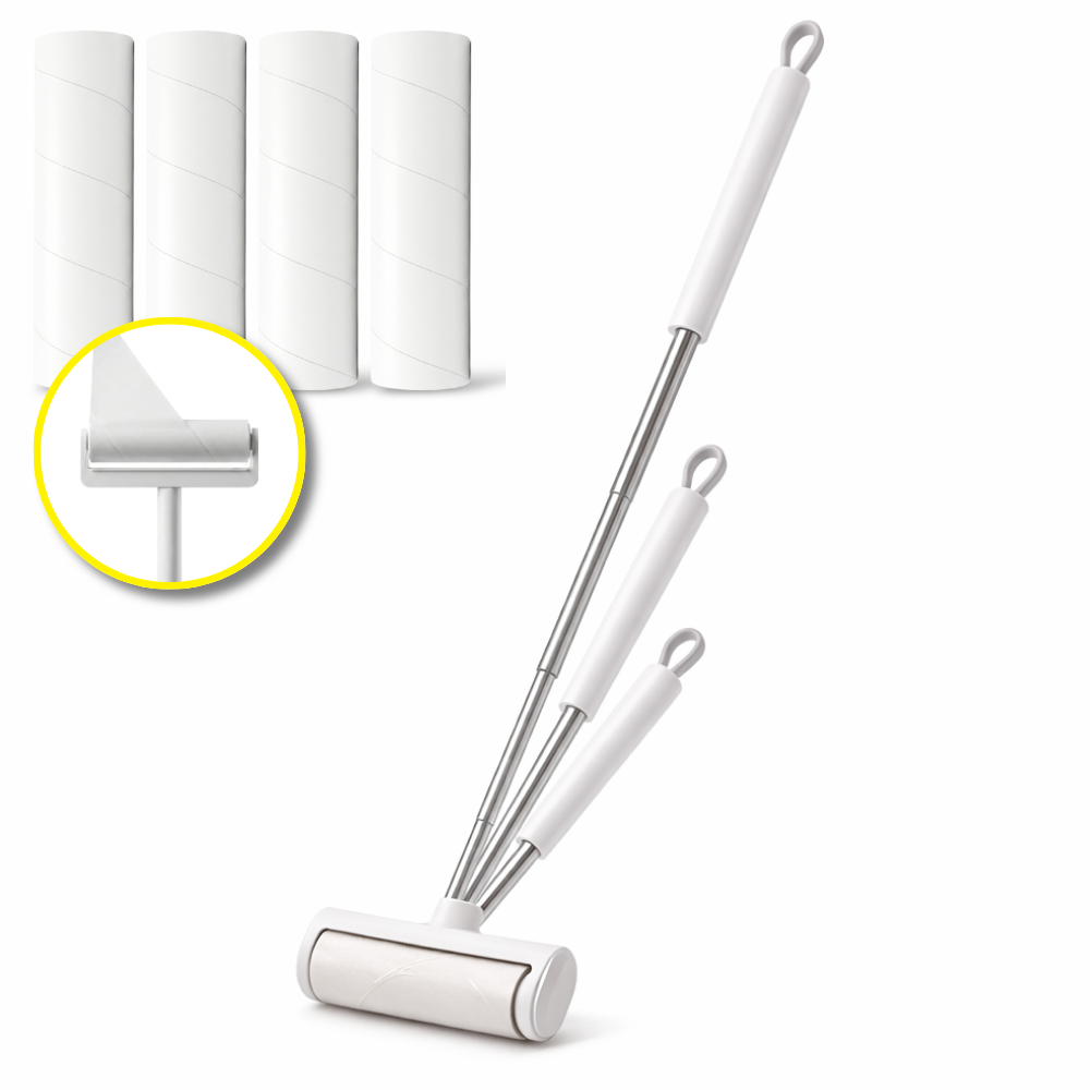 까르꼼 초강력 원터치 길이조절 롱핸들 돌돌이 밀대 핸들+거치대+리필 5개, 5개 16,900원