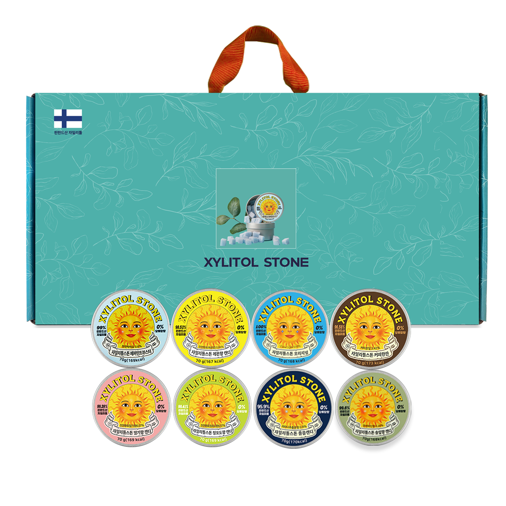 자일리톨 프리미엄 선물세트 8종세트 오리지널 페퍼민트부스터 레몬 청포도 커피 졸음 파인트리 딸기 선물 답례품, 1박스, 560g 58,400원