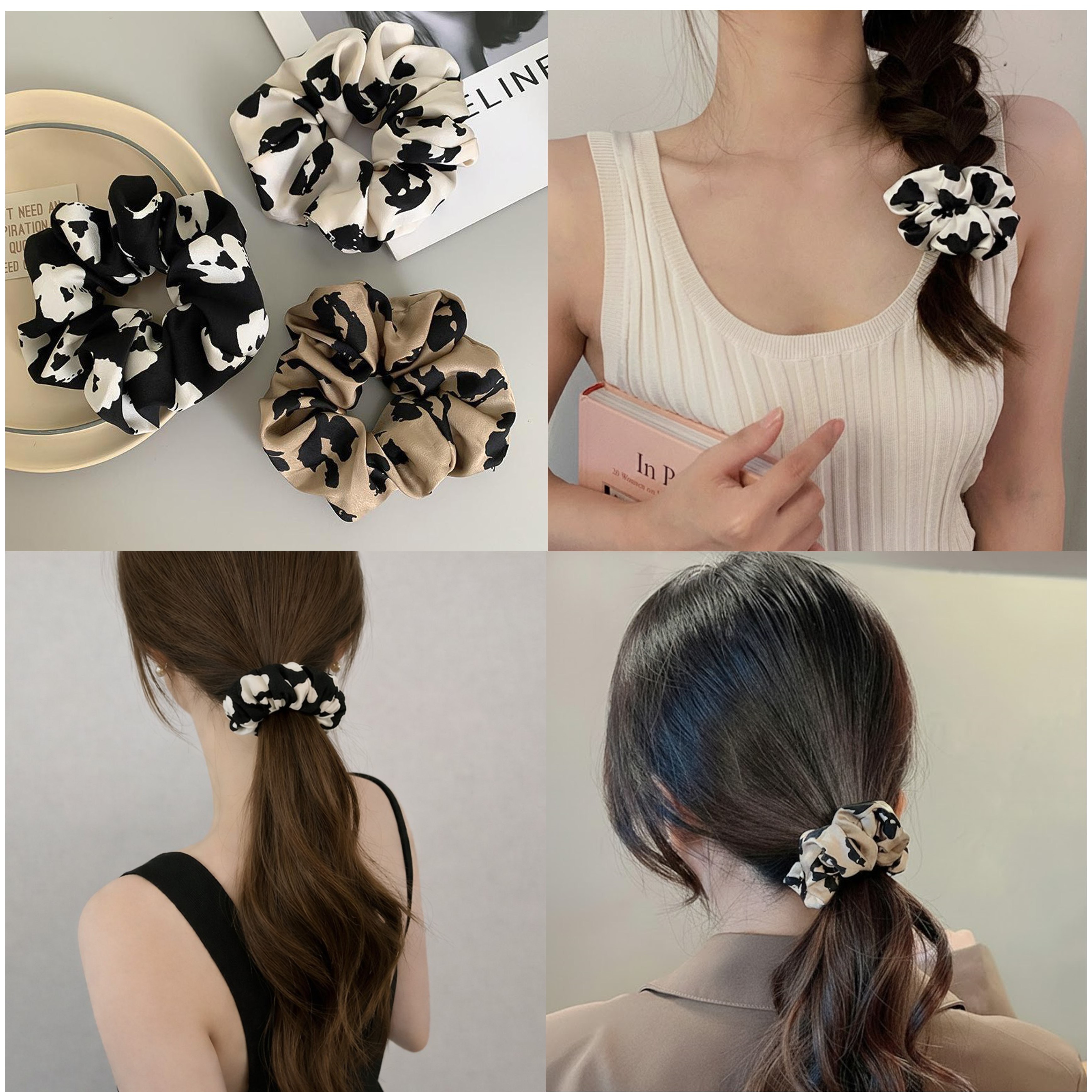 보나히 브레멘 헤어슈슈 곱창밴드 머리끈 스크런치 3종 set 8,600원