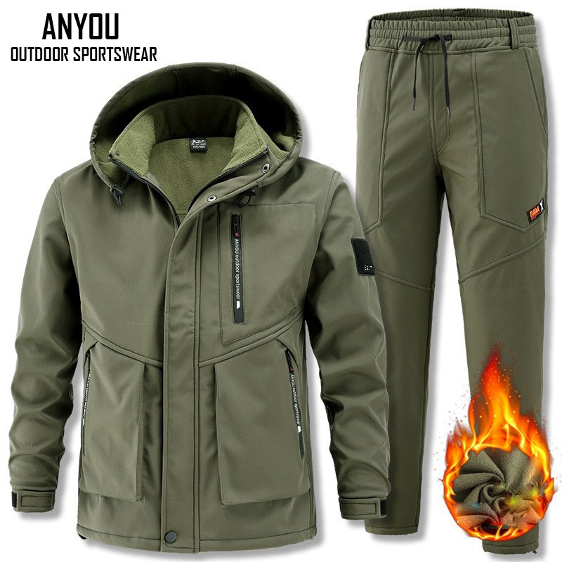 ANYOU 남자 겨울 방수 항고 털 스지끼웨어 방한복 우주복 정비복 따듯한 작업복 아웃도어 레져영 상하복세트K2-2023 23,570원