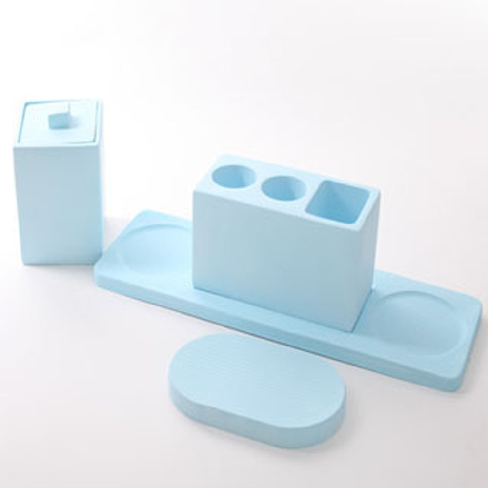 규조토 욕실 세트 4종 규조토트레이 규조토 칫솔꽂이, 규조토욕실4종세트 블루, 1세트 14,900원