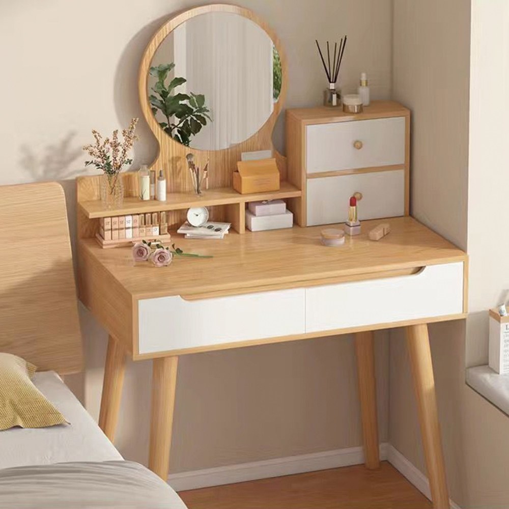 Zzang Room 다용도 수납 침실 스탠드 거울 화장대 캐비닛, 내추럴원목 59,800원