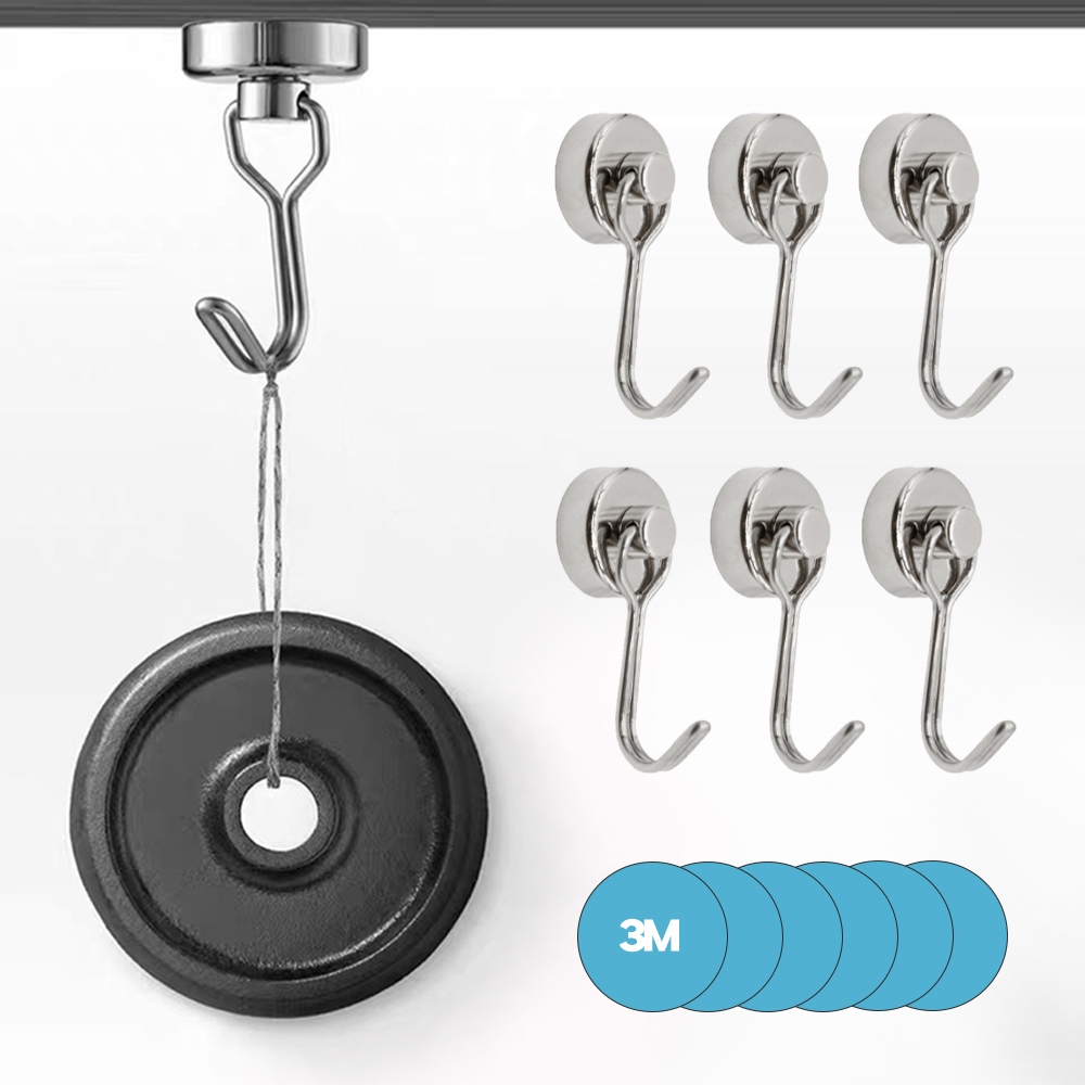 코지스 네오디뮴 자석고리 자석걸이 180도 회전 세트 7kg, 6개, 실버 13,690원