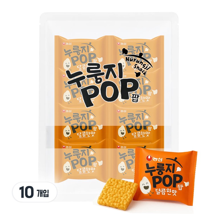농심 누룽지팝 사무실간식 대용량과자 10개(소분개별포장) 12,780원