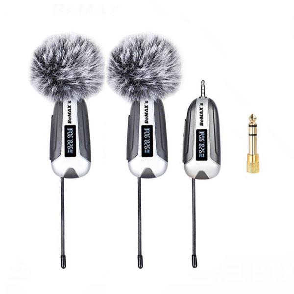 BEMAX BTX-02 2채널 무선 핀마이크 송수신기 세트 전문가용 (PC 노트북 스마트폰 앰프 카메라 음향장비 사용가능) 187,000원