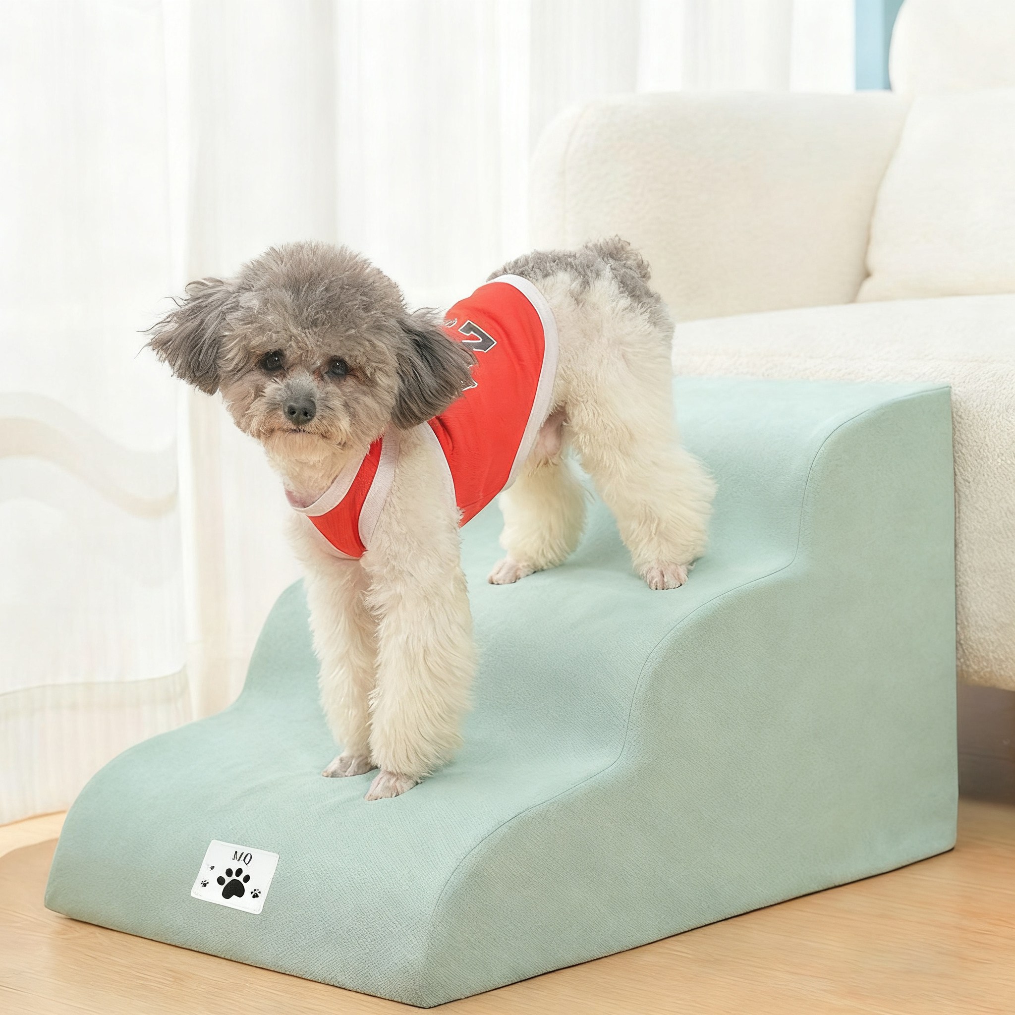 호밍사이 강아지계단 3단 논슬립 슬개골보호 미끄럼방지 커브 스텝, 1개, 청록 36,990원