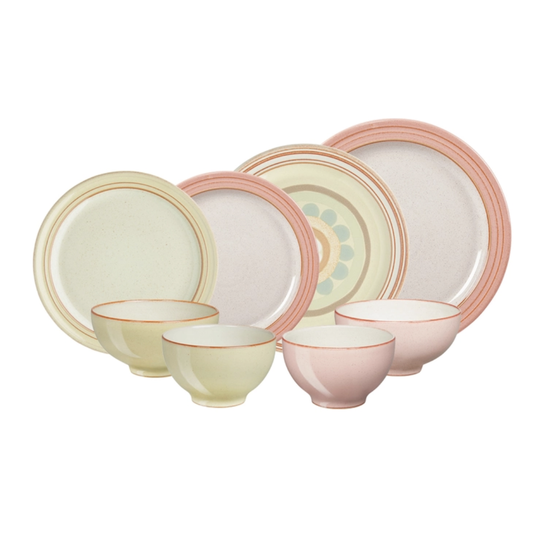 덴비 헤리티지 2인 한식기 세트 8P 신혼 이사 선물 밥그릇 국그릇 소접시 중접시 대접시, 핑크 + 말차 269,800원