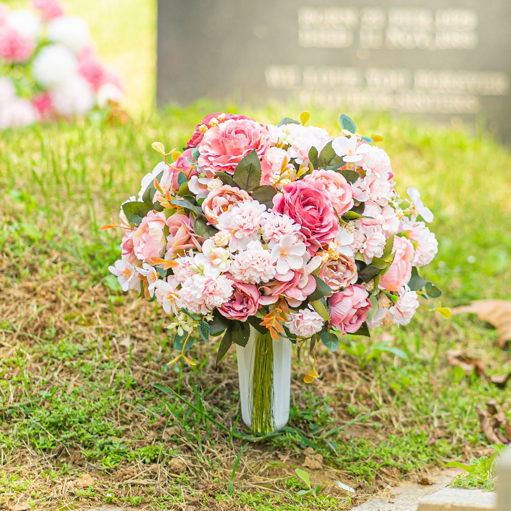 화예원 성묘 조화 꽃다발 매립형 묘지 꽃병 세트 산소 장식 인테리어 꽃 25,800원