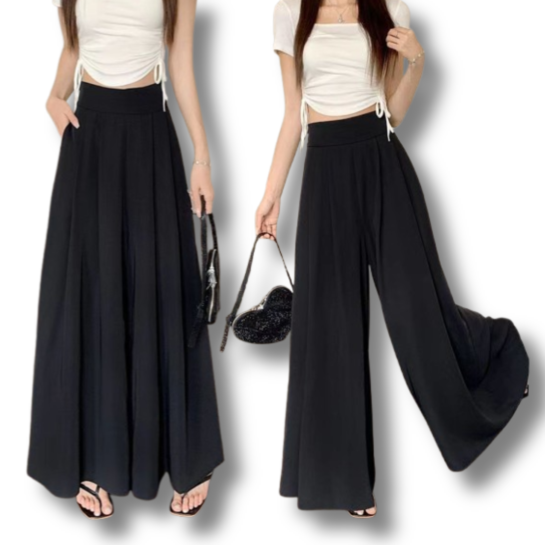 해피인뉴 여성 와이드 팬츠 플레어 밴딩 치마바지 24,900원