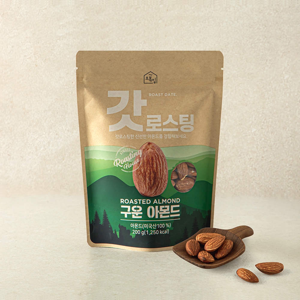 오볶집 갓 로스팅 구운아몬드, 200g, 1개 7,290원